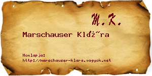 Marschauser Klára névjegykártya